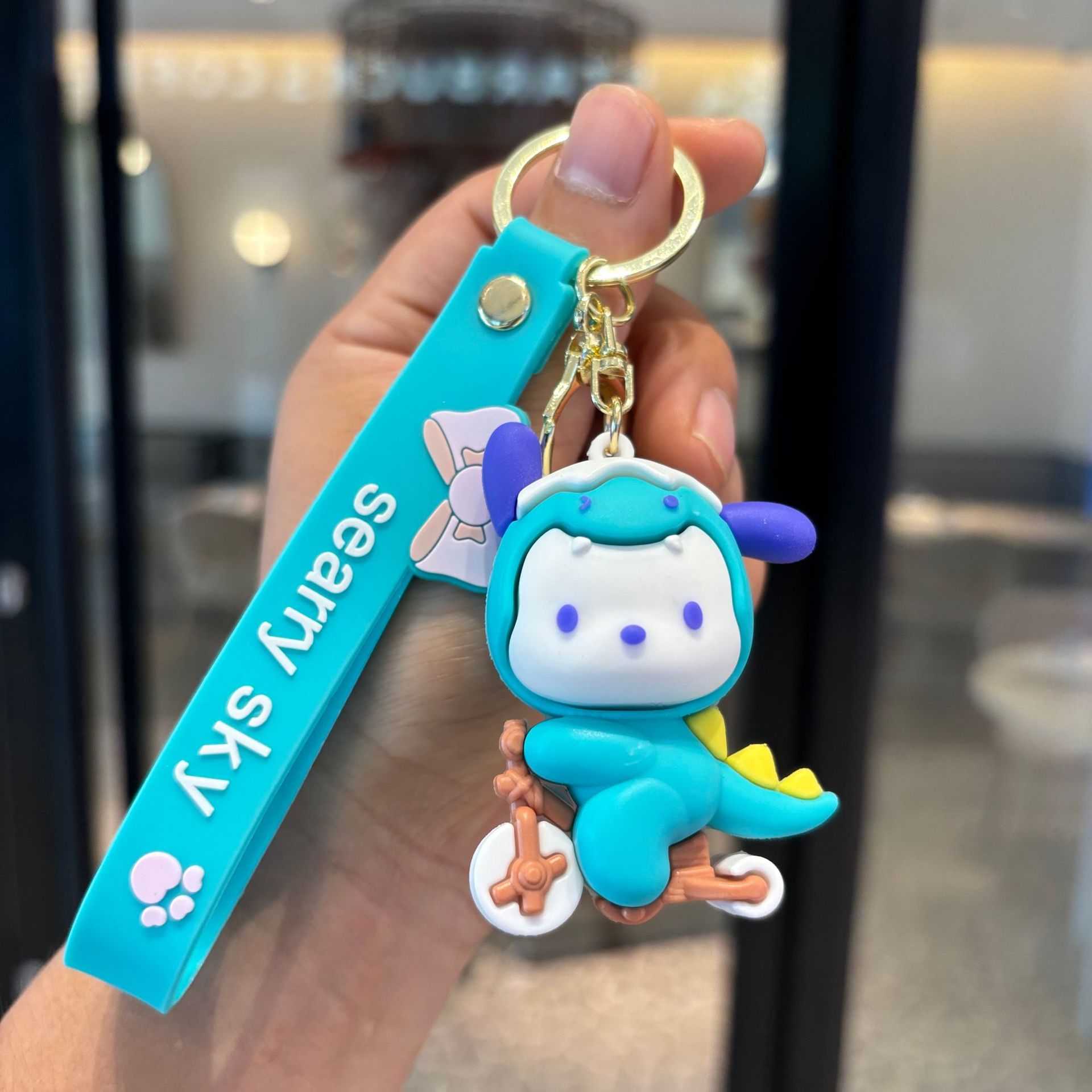 Caricatura Sanrio llavero colgante de muñeca Kulomi bolso de coche llavero muñeca máquina pequeña regalo al por mayor