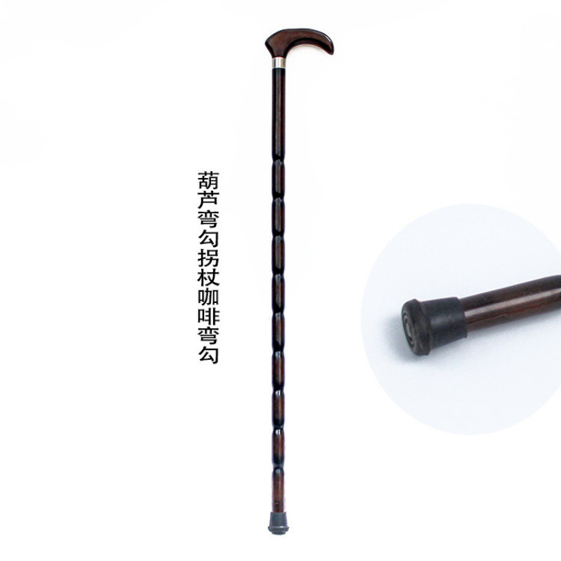 新款实木老人拐棍防滑手柄龙头拐杖 双色户外登山杖拐杖系列批发|undefined