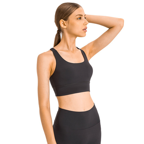 Dropshipping classic high-intensity sports bra cross sexy running nude back beautiful fitness yoga bra