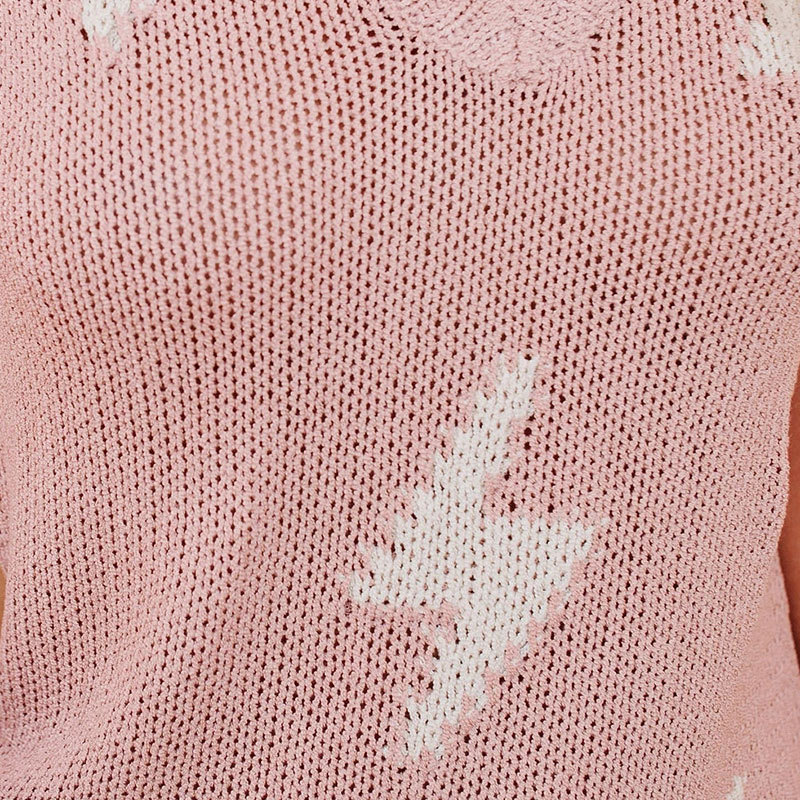 Summer New Fashion Short Sweater Lightning Jacquard Ice Silk Knitted Sleeveless V-neck I-Shaped Women＇s Vest in Sweater Vests