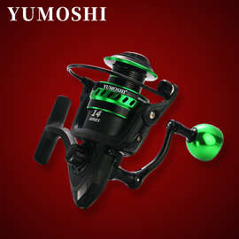 YUMOSHI LT渔轮渔线轮海杆鱼轮筏杆鱼线轮矶钓路亚金属摇臂黑绿