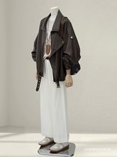 感棕色重工皮衣外套女2025春秋季新款酷飒风机车夹克上衣