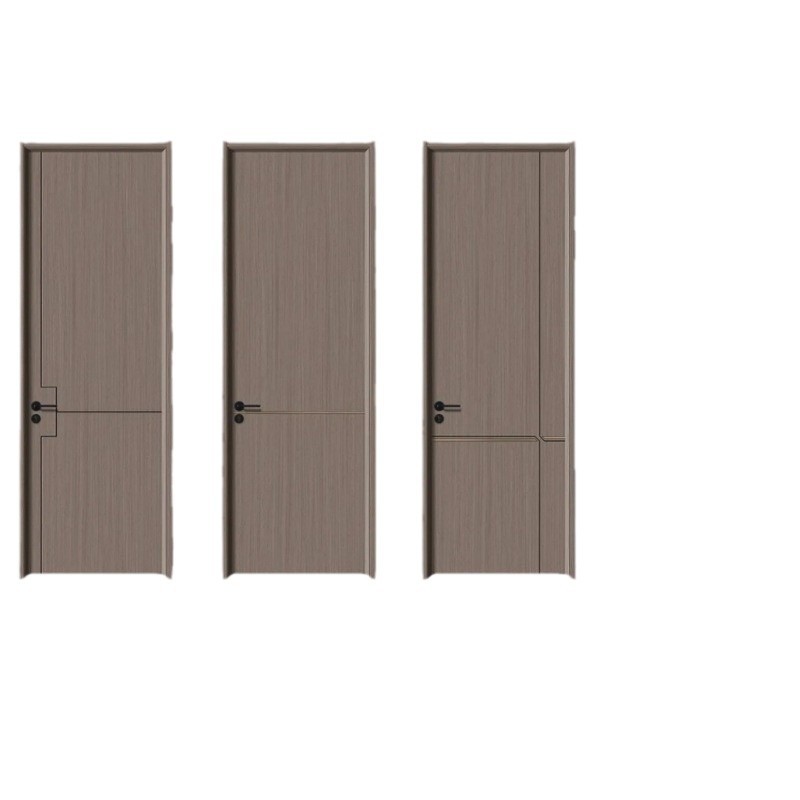 Puerta del dormitorio sin pintura puerta interior plana mínima puerta de aislamiento acústico a prueba de humedad puerta de habitación de apartamento compuestos de cristal de carbono puerta de madera sólida