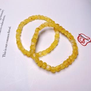 Natural Beeswax Bracelet with Golden Honeycomb Sugar Cube Chicken Oil Yellow Beeswax, Irregular Single-Circle Bracelet Jewelry for Women and Men, Live Broadcast