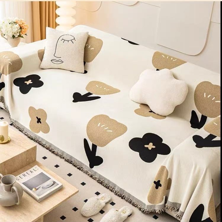 Chenille-Bezug, rutschfest, katzensicher, einteiliger Sofabezug, universell, vollständige Abdeckung_voghion.com