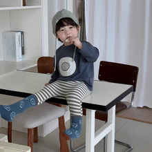 男童秋季长袖T恤衫条纹打底裤套装韩版童装宝宝2025秋款衣服新品