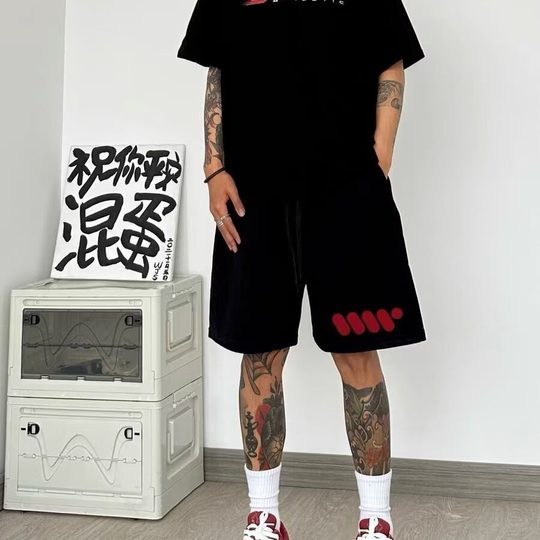 Trendy Brand American Hip Hop Casual Shorts Men's Summer New American High Street Loose Casual Pants Men's Hot Style