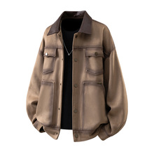 2025跨境冬季新款美式复古加厚工装夹克男士大码时尚休闲开衫外套