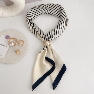 Silk Towel Buckle High-end Square Square Button Shirt Tie Tie Ribbon Bow Buckle Windbreaker Belt Accessories Shirt