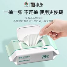 云南白泰邦酒精卫生湿巾水刺布75%酒精个人家用学校消毒60抽/包