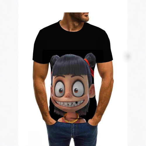 Luo Bo's clothing, 3D digital printing men's T-shirt casual short sleeve loose sport summer top