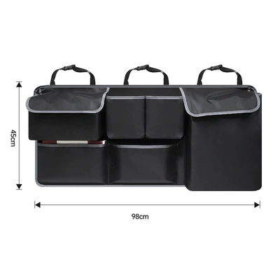 Car Storage Bag Multi-function Seat Car storage bag/box - black-cloth-pocket-style