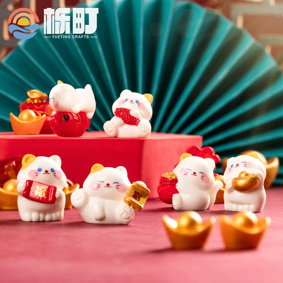 创意可爱招财猫微景观小摆件 树脂工艺品车载摆件 家居装饰品批发