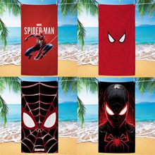 跨境外贸漫威蜘蛛侠沙滩巾超细纤维双面绒吸水儿童卡通沙滩浴巾