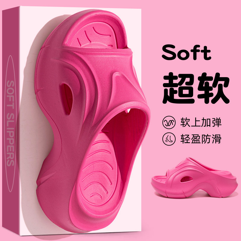 High-heeled Thick-soled Slippers for Women, Summer Outer Wear Sandals, Female Popular Wedge-heeled Beach Shoes, Women's Platform Shoes, Women's Sandals, Women's Sandals