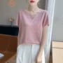 薄款显瘦宽松v领t恤