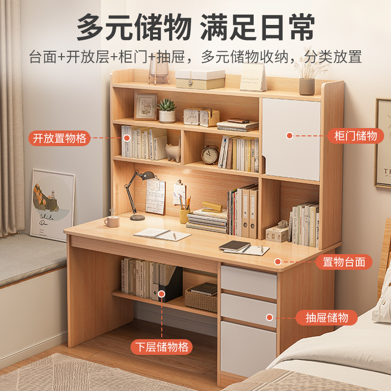 Escritorio, estantería, escritorio integrado, estudio en casa para estudiantes de secundaria, escritorio, escritorio para computadora de escritorio