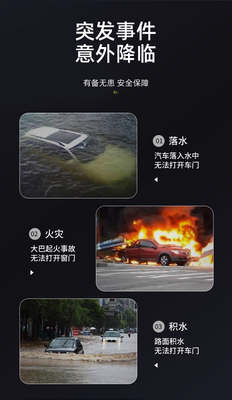 Car Window Breaker, Temporary Parking Sign, Multi-Functional Seat Belt Cutter, Car Life-Saving Hammer, Car Moving Phone Sign