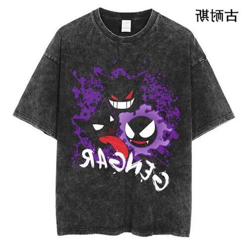 Cross-border American-style washed and aged short-sleeved T-shirt for men, 2024 summer new arrival, loose-fit, trendy, fashionable, Instagram-inspired, wholesale from a popular brand.
