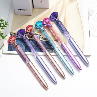 Creative Novelty Big Diamond Crystal Pen Imitation Metal Rod Plastic Ballpoint Pen Student Stationery Advertising Promotional Gift Pen