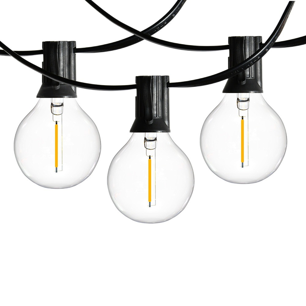 Fábrica al por mayor G40 cadena de luces carcasa de plástico Edison bombilla LED camping al aire libre decoración de vacaciones luces de jardín