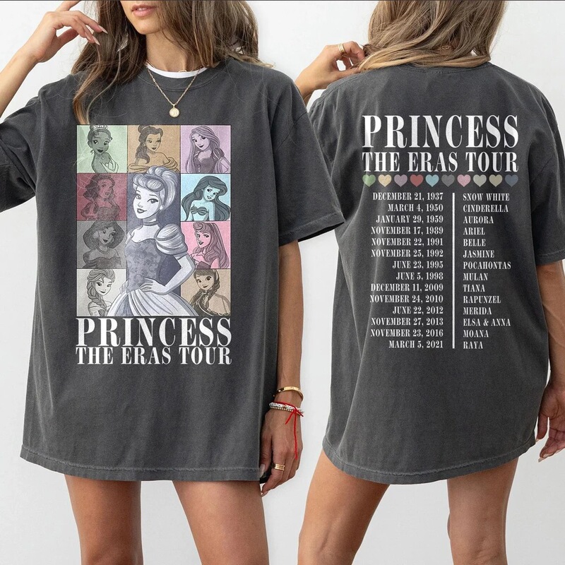 Comfortable Colors Retro Princess Journey Double-Sided Shirt Disney Princess Journey Sweatshirt Disney