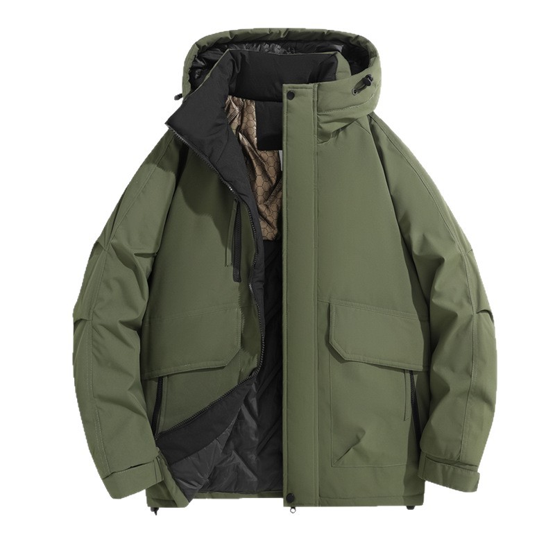 Transfronterizo corto de invierno de algodón de plumón de hombre nuevo encapuchado a prueba de frío al aire libre a prueba de viento grueso chaqueta de moda masculina image 6