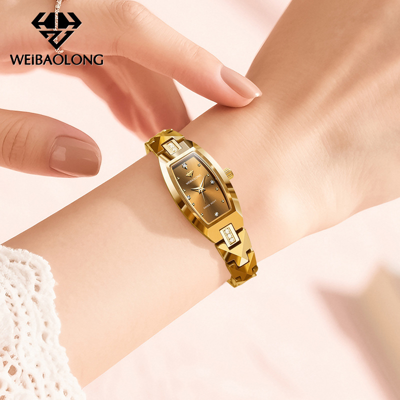 Dropshipping of Weibalong's New Fully Automatic Imported Swiss Movement Tungsten Steel Strap Women's Simple Quartz Watch