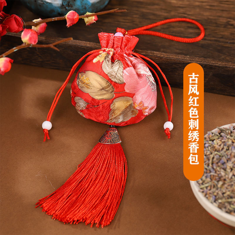 Dragon Boat Festival Bolsita Bolsita Estilo antiguo Bolsita repelente de mosquitos Bolso Bolsa vacía Bolsa de incienso Colgante de coche Colgante de coche