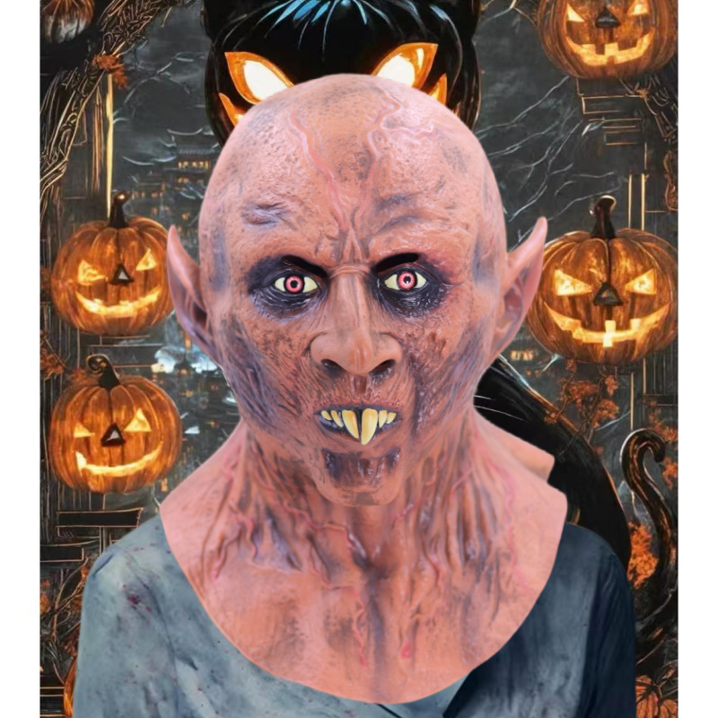 2025 nueva máscara de látex de Halloween, colmillos de miedo, fiesta de baile de vampiros, cosplay, camino de disfraces