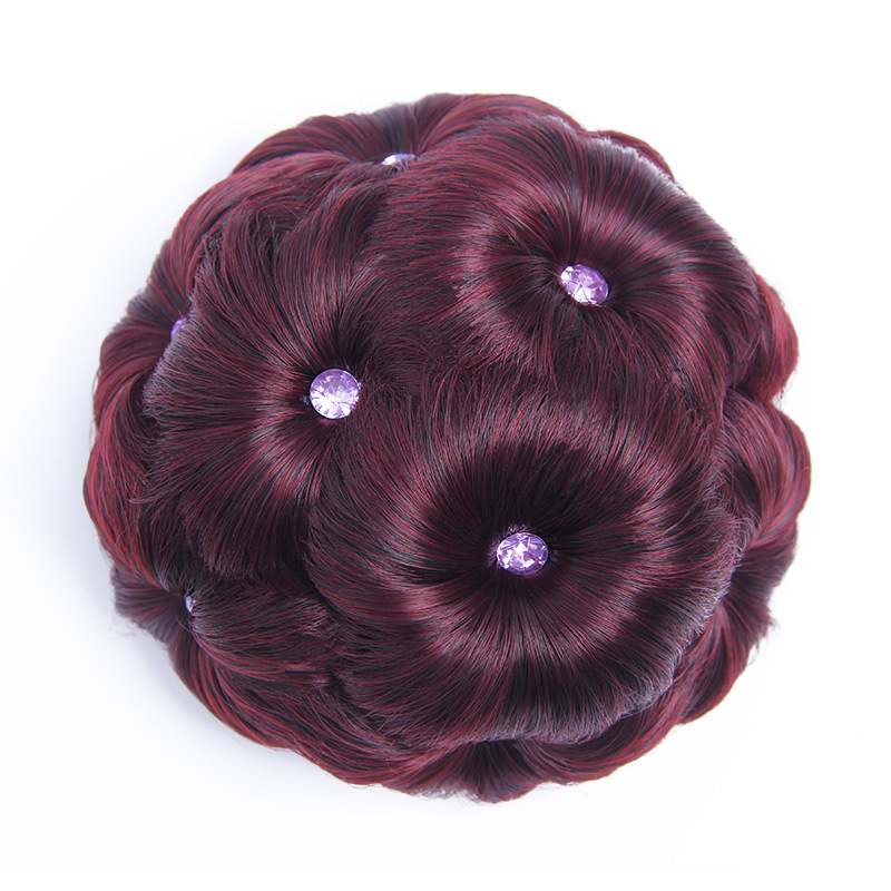 Fábrica al por mayor diamante nueve flor moño pelo clip peluca flor brote nupcial accesorios para el cabello updo pelo moño pelo bolsa en stock