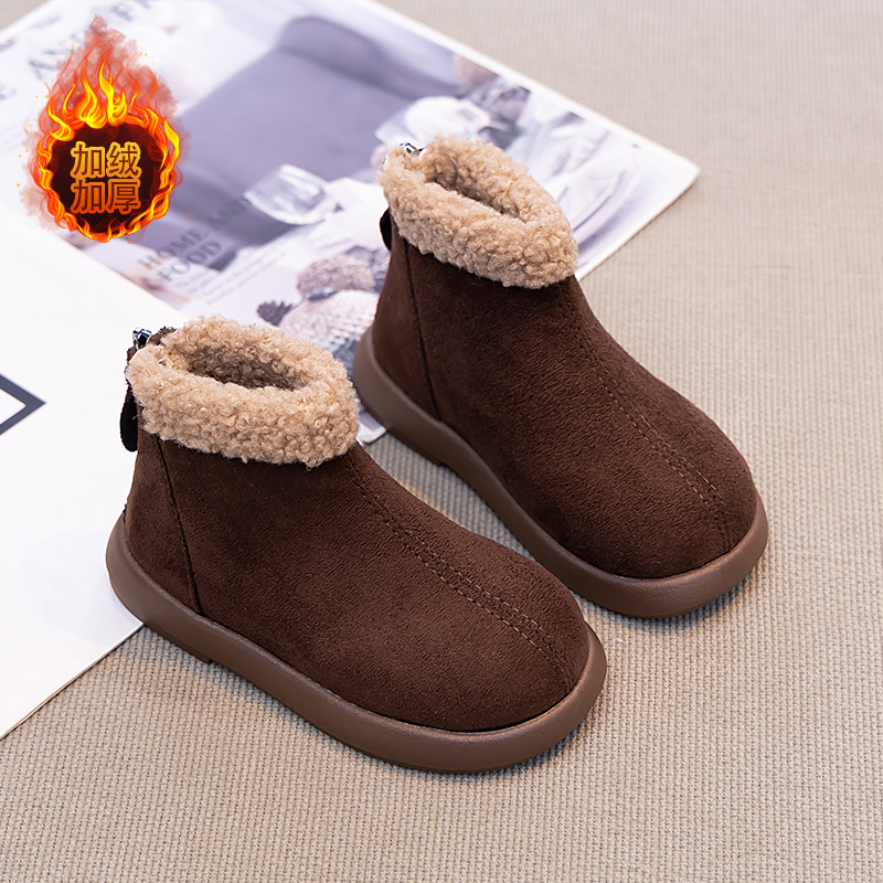Botas de nieve para niñas con zapatos de algodón grueso de lana 2025 nuevos bebés de invierno de mujeres calentadas botas de algodón para niños botas cortas image 8