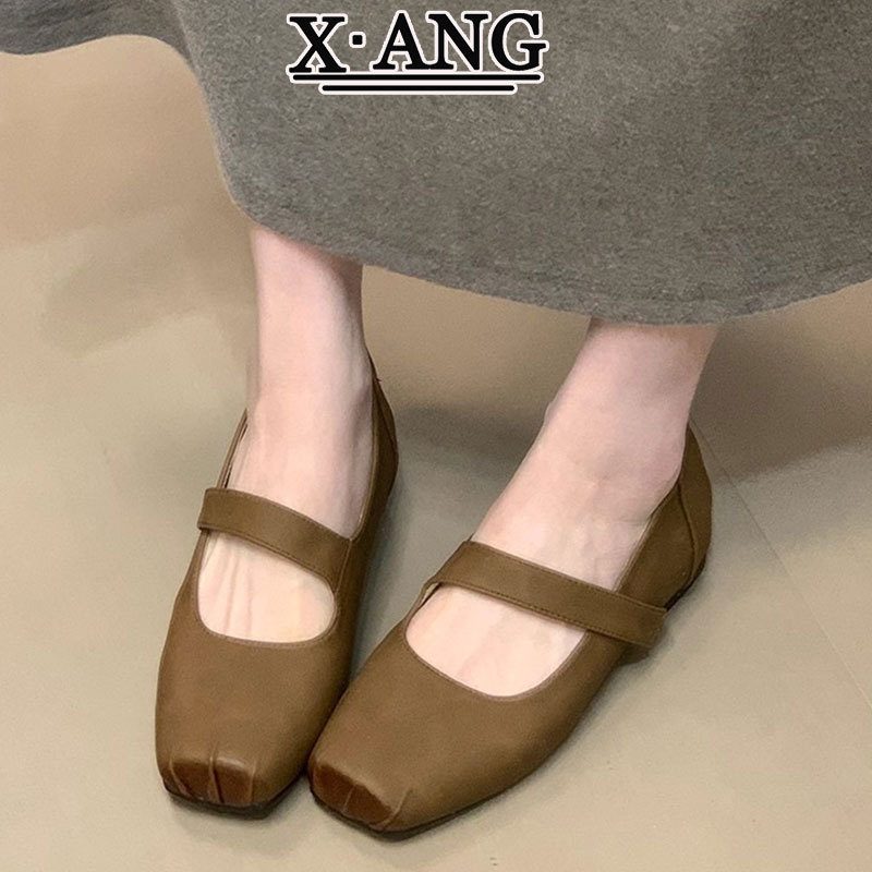 羊皮版法式玛丽珍鞋子女内增高女鞋2025新款一脚蹬软底猪鼻子单鞋|undefined