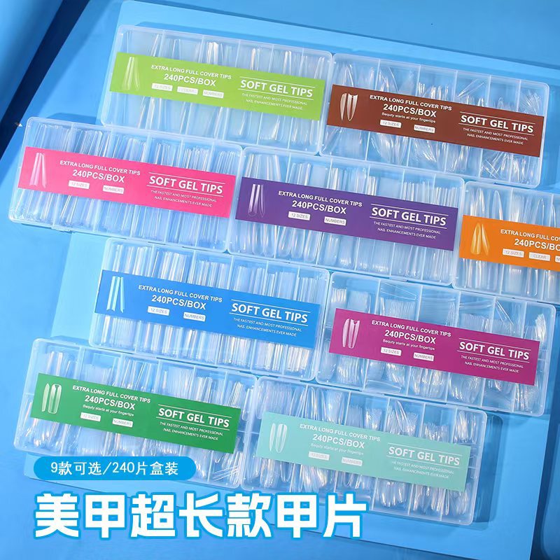 Cross-border special for hot-selling fake nail patch 240 boxed transparent full half paste XXXL Denim super long water pipe A Cross-border special for hot-selling fake nail patch 240 boxed transparent full half paste XXXL Denim super long water pipe A