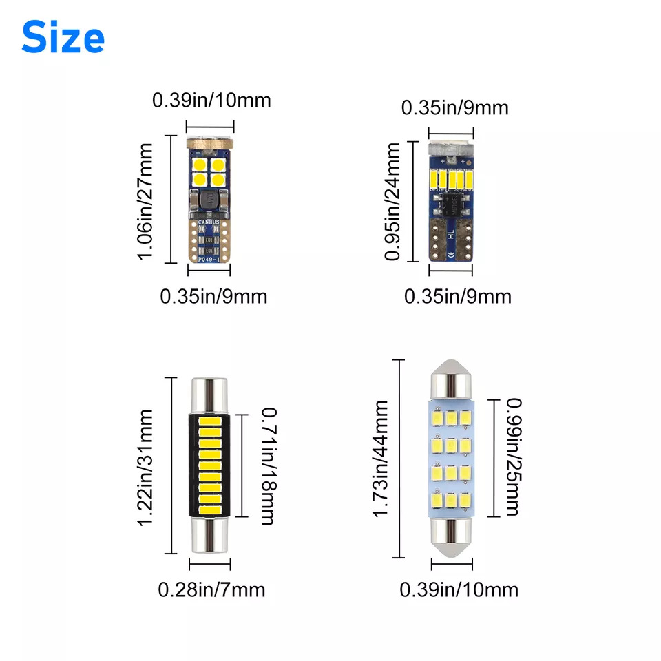 Comercio exterior C5W doble punta luz de lectura 39mm 3014 30smd con decodificación luz de techo 12PCS luz interior