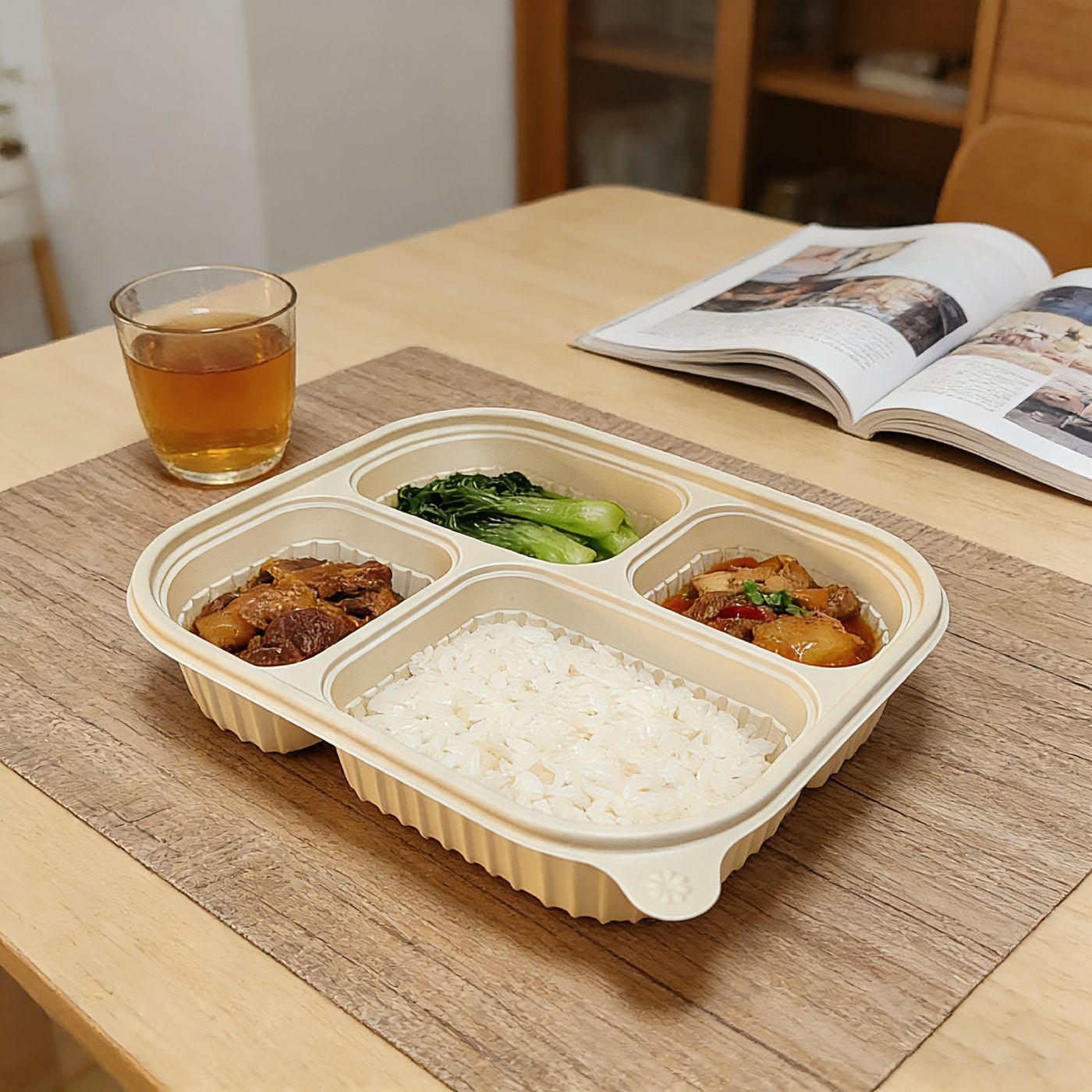 可降解餐具玉米淀粉一次性餐盒四格分格饭盒外卖打包盒可降解环保