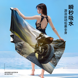 Amazon Hot Selling Double-sided Fleece Printed Beach Towel Swimming Towel Absorbent Quick-drying Portable Beach Towel Spa Towel