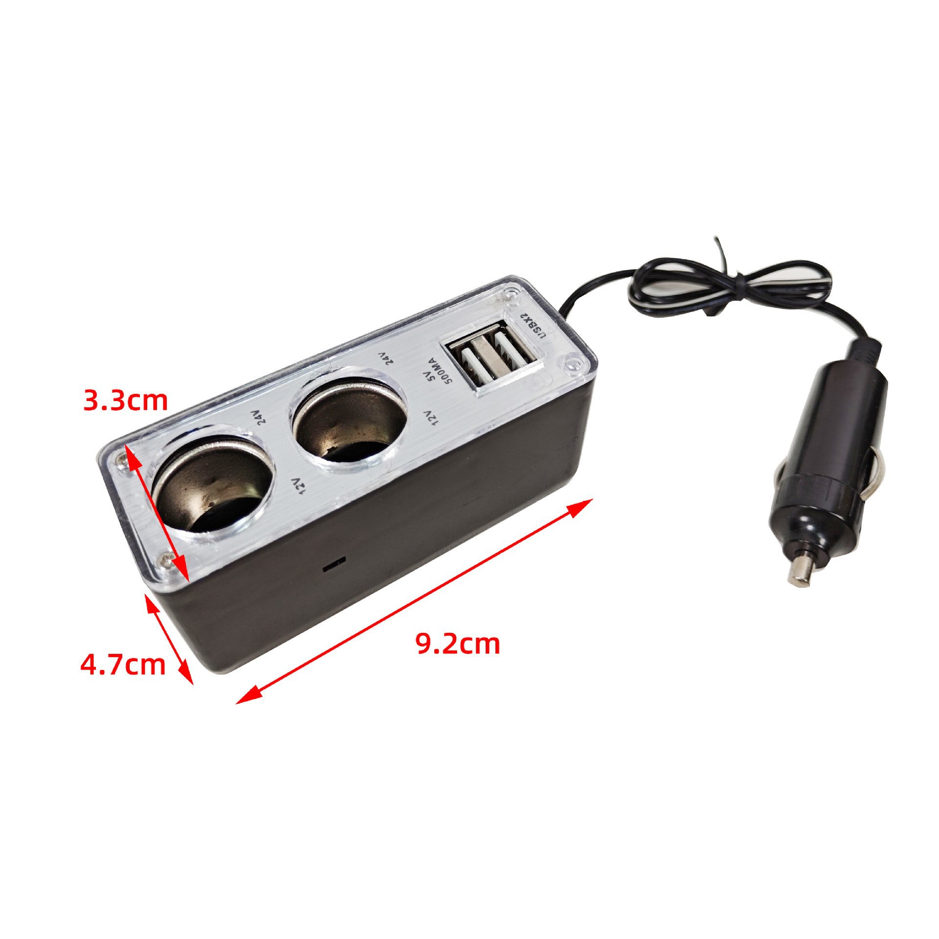 Dual USB Car Cigarette Lighter Adapter Multi-Function Car Charger Converter