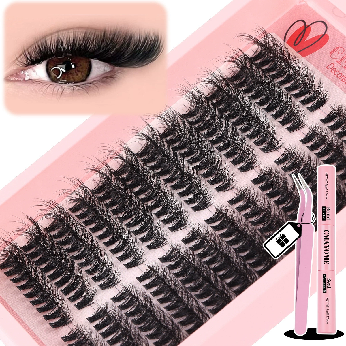 Cluster D-curve False Eyelashes, 216 Single Clusters, 8–16 mm, DIY Segmented Grafting Sets