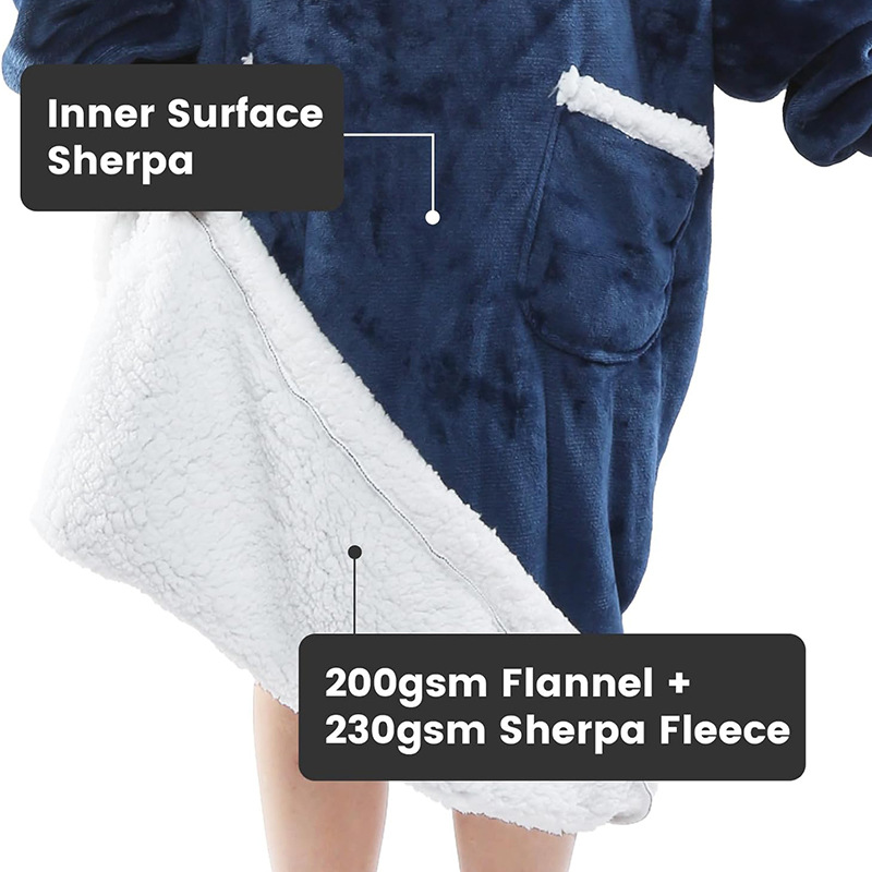 Nouvelle couverture à capuche en flanelle pour la maison, couverture TV, couverture en velours extra longue, confortable, ample et portable_voghion.com
