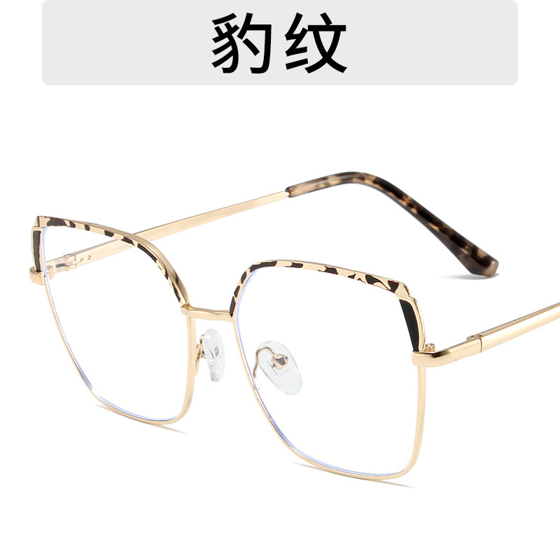 Gran marco cuadrado espejo llano metal anti-Luz Azul 2023 nueva cara llana europea y americana se puede equipar con gafas de miopía marco color a juego moda