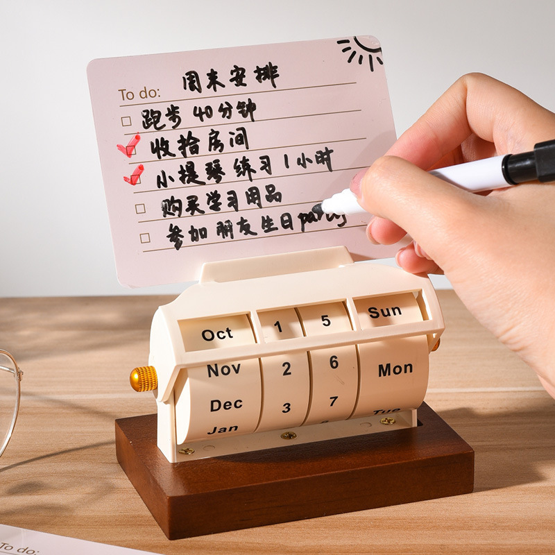 新款日历转轮万年历2025大号创意旋转办公桌面摆件台历可定 制|undefined