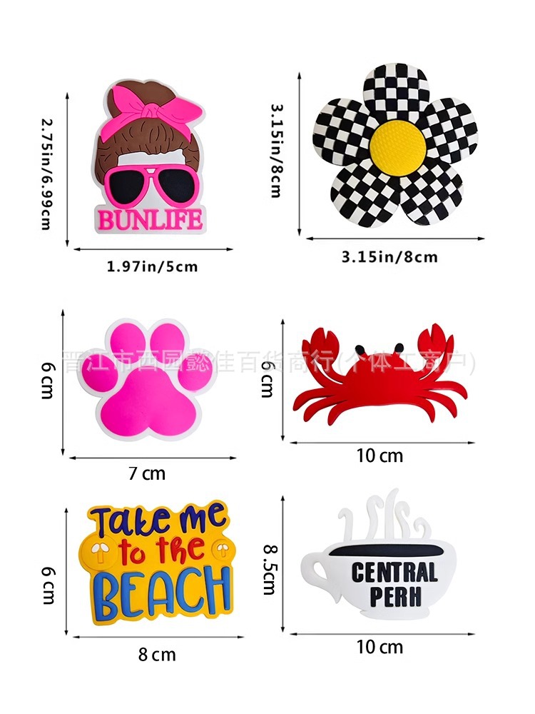 Colgante veraniego para bolso de playa – accesorios Bogg con gafas de sol y arcoíris, estilo divertido DIY