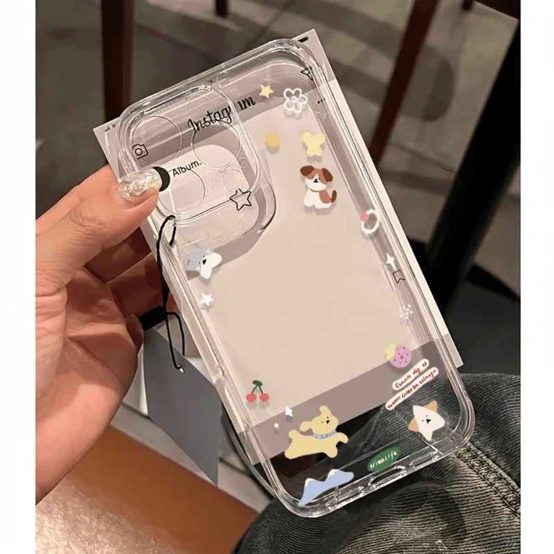 花と草の子犬 Xiaomi 15 携帯電話ケース CIVI3 シンプルな Redmi NOTE14 スペース透明 K70E12C|undefined