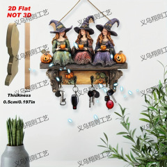 国境を越えた新製品ハロウィンペンダント木製フラット装飾ジュエリーキーラック装飾ペンダント木製卸売