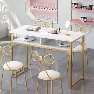 Light Luxury Double Manicure Table Internet Celebrity Manicure Table Ins Special Price Economical Nail Salon Table and Chair Set Japanese Style