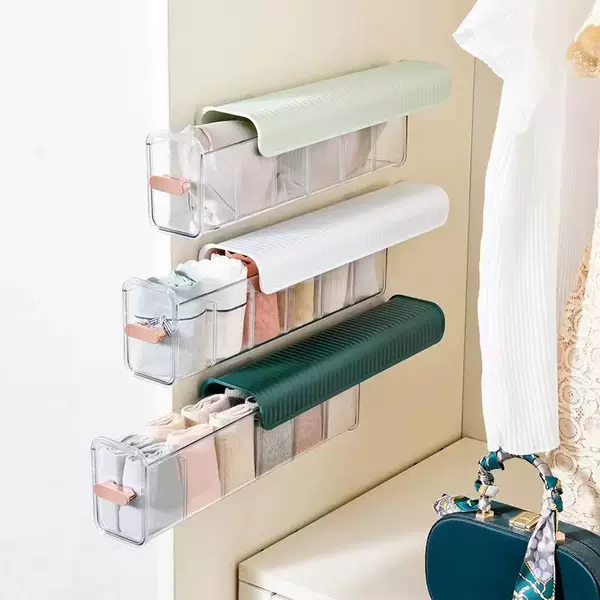Underwear Storage Box, Wall-Mounted Sock Organizer, Wardrobe Drawer Storage, Charging Cable Storage, Underwear Storage