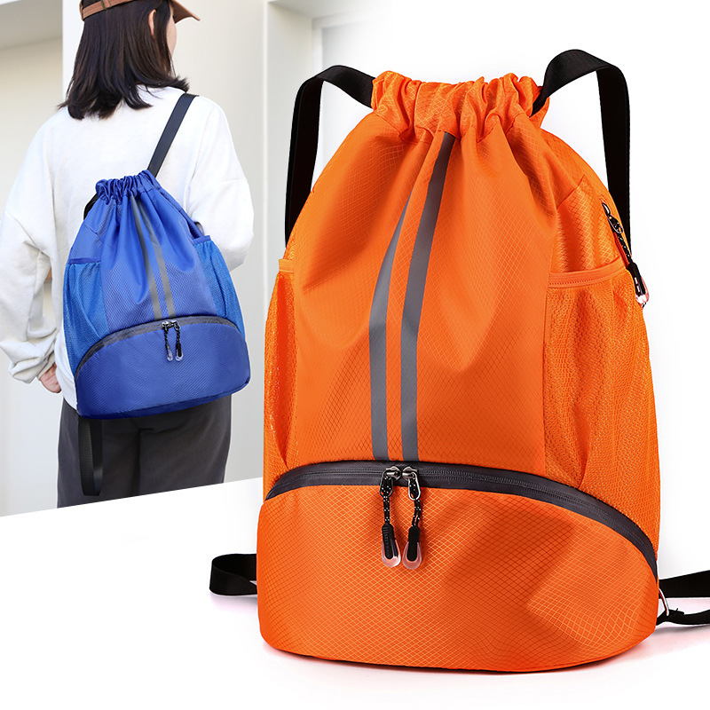 Bundle shoulder drawstring soccer basketball dry wet separation swimsuit storage, fitness bag, backpack can be used_voghion.com