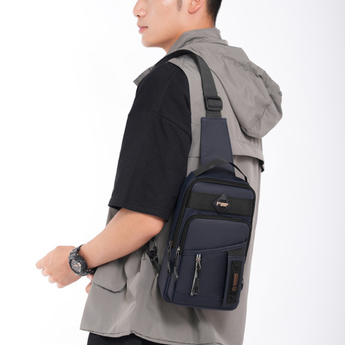 Foreign trade new fashionable chest bag, men's all-matching portable commuting shoulder bag, fashionable simple portable cross-body bag