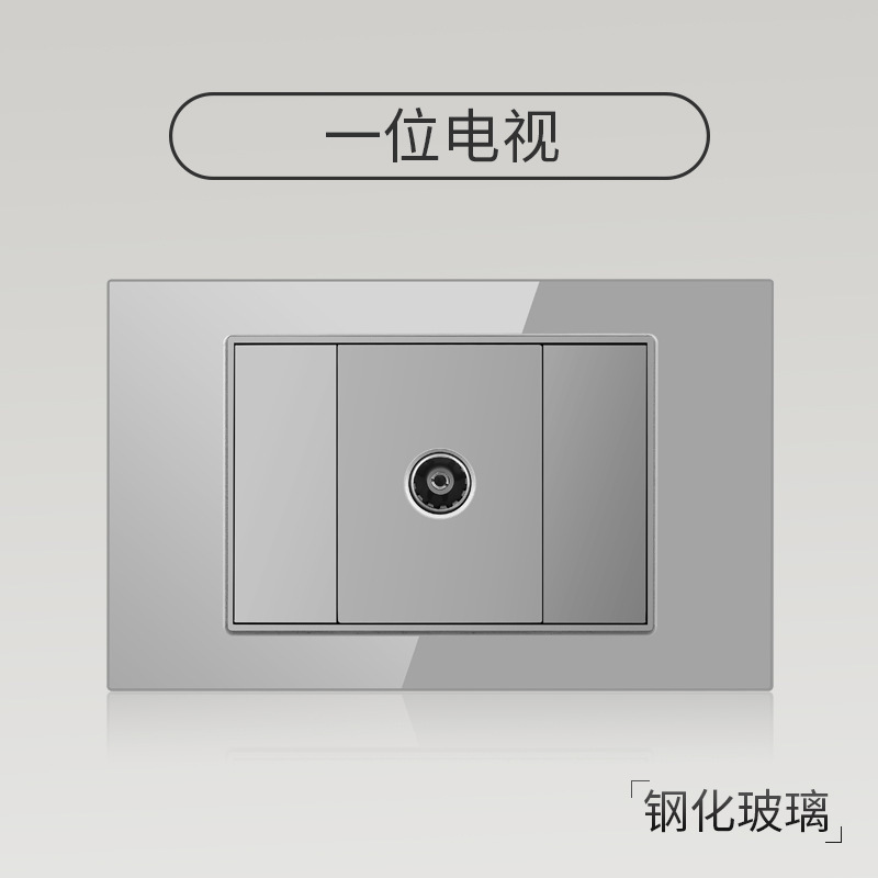 Enchufe de pared con interruptor de vidrio templado gris tipo C estándar americano de 110 V de Taiwán, panel de enchufe de pared con carga rápida de 20 W y atenuación